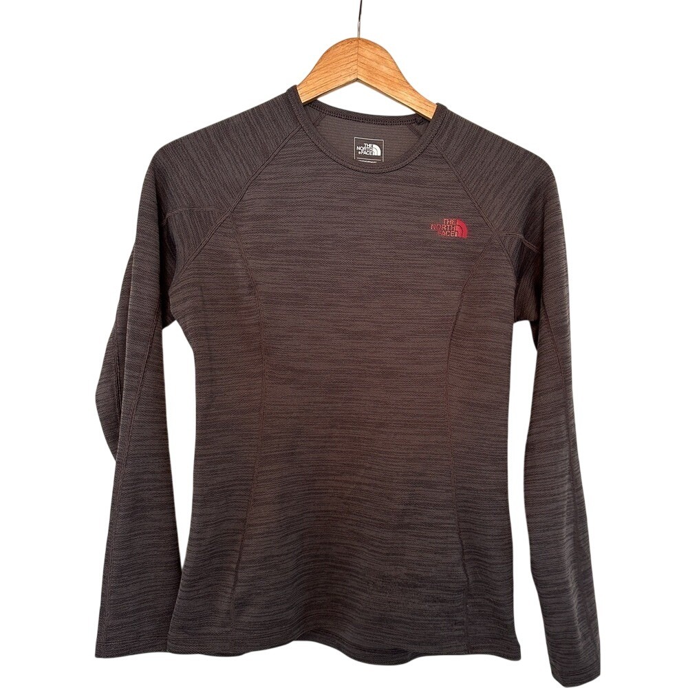 The North Face FlashDry Long Sleeve Shirt Womens Small Brown Space Dye Excellent